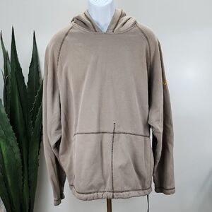 Rare VNTG Nike 90s/Y2K Heavyweight Hoodie Hooded Pullover Taupe Brown Tan Sz XXL